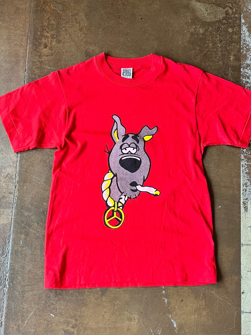 Vision Streetwear Joe Gruber Red Scooby Doo Smoking Blunt 90s Vintage Tee S Y2K